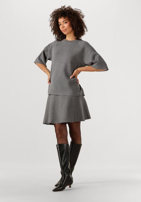 Grijze OBJECT Minirok OBJREYNARD HW SHORT KNIT SKIRT - large