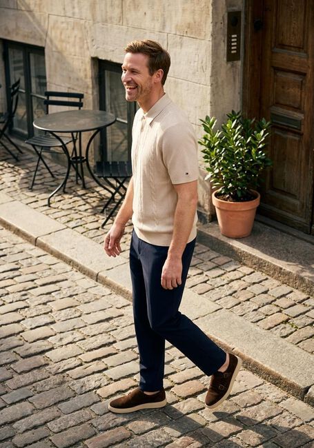TOMMY HILFIGER Polo DC CABLE POLO en beige - large