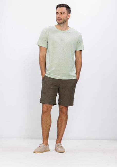 SELECTED MEN T-shirt SLHADAM LINEN BLEND SS TEE NOOS en vert - large