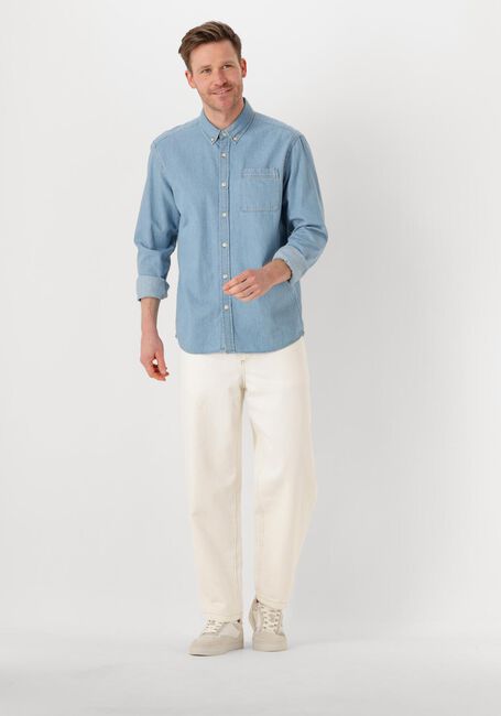 Lichtblauwe FORÉT Casual overhemd HORNET CHAMBRAY SHIRT - large