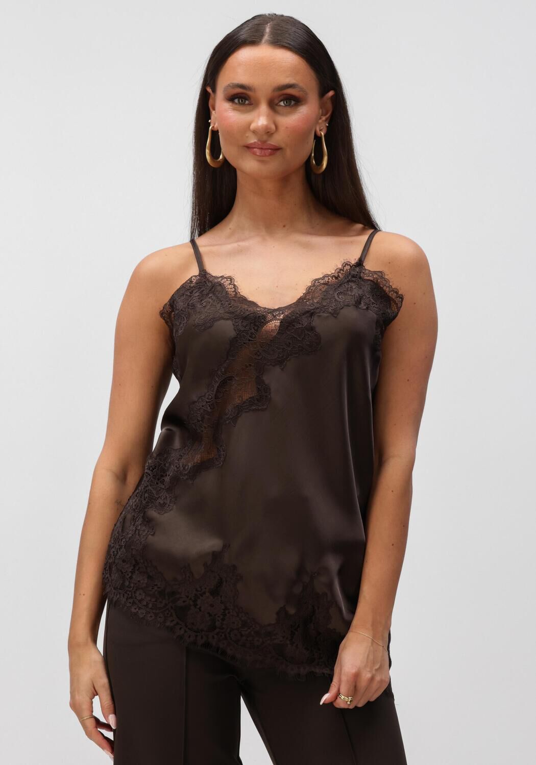 Bruine NEO NOIR Top VIOLE LACE TOP - large