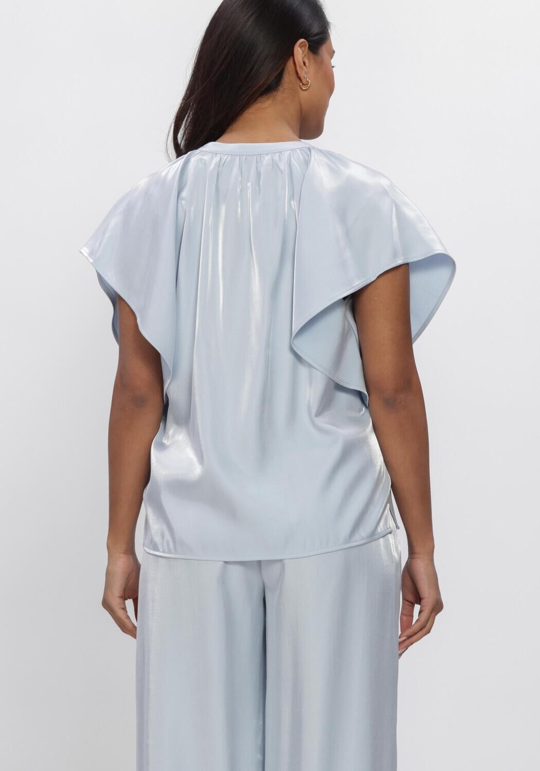 NUKUS Haut TAYLOR TOP SHINY en bleu - large