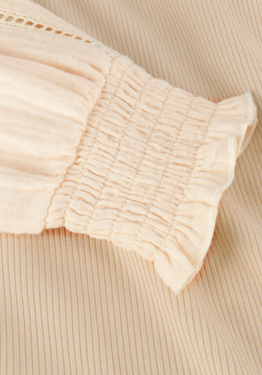 NONO KIRZA RIB SHIRT Hauts & T-shirts en beige - large