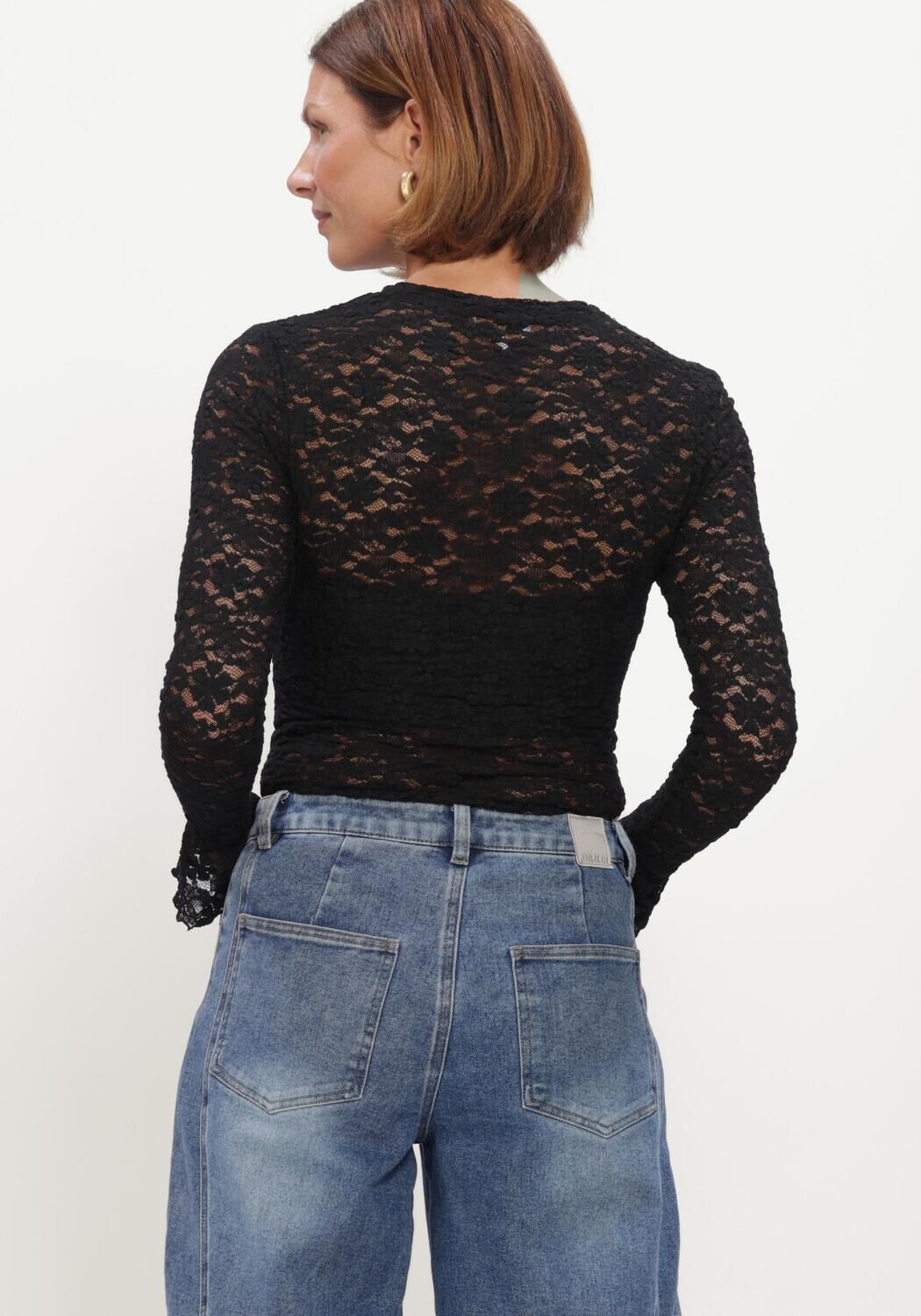 NOTRE-V Haut NV-HILLECHIEN LACE TOP en noir - large