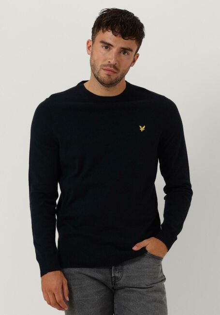 LYLE & SCOTT Pull CREW NECK COTTON MERINO JUMPER en bleu - large