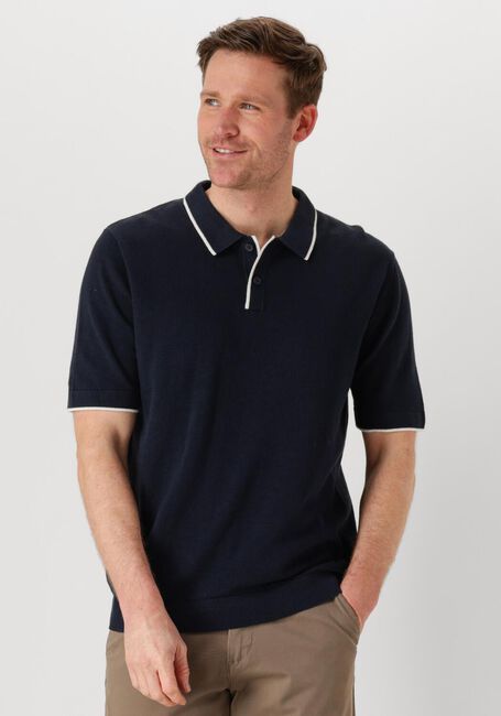 Donkerblauwe SELECTED HOMME Polo SLHFAVE SPORT ZIP SS POLO NOOS - large