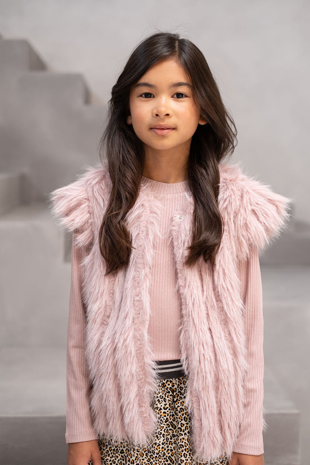 LIKE FLO EEF RIB COL Hauts & T-shirts en rose - large