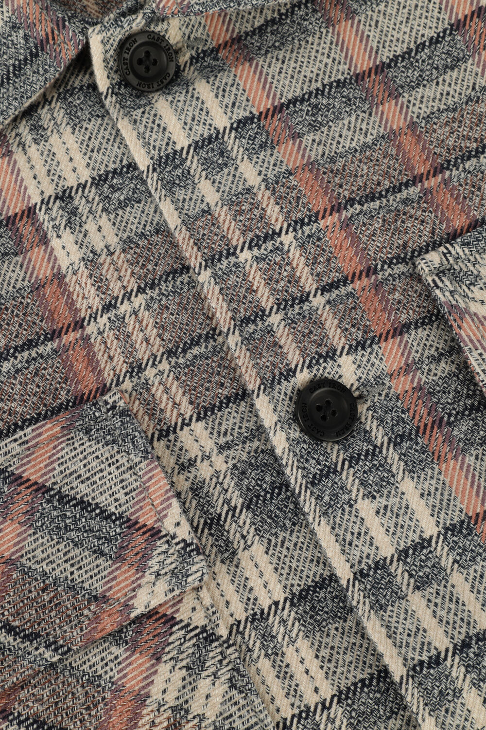 CAST IRON Surchemise LONG SLEEVE SHIRT MOULINE CHECK SHIRTJACKET en bleu - large