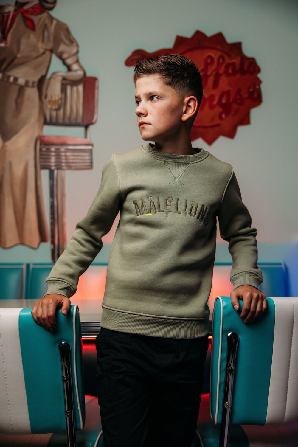 Groene MALELIONS Sweater PAINT SWEATER - large