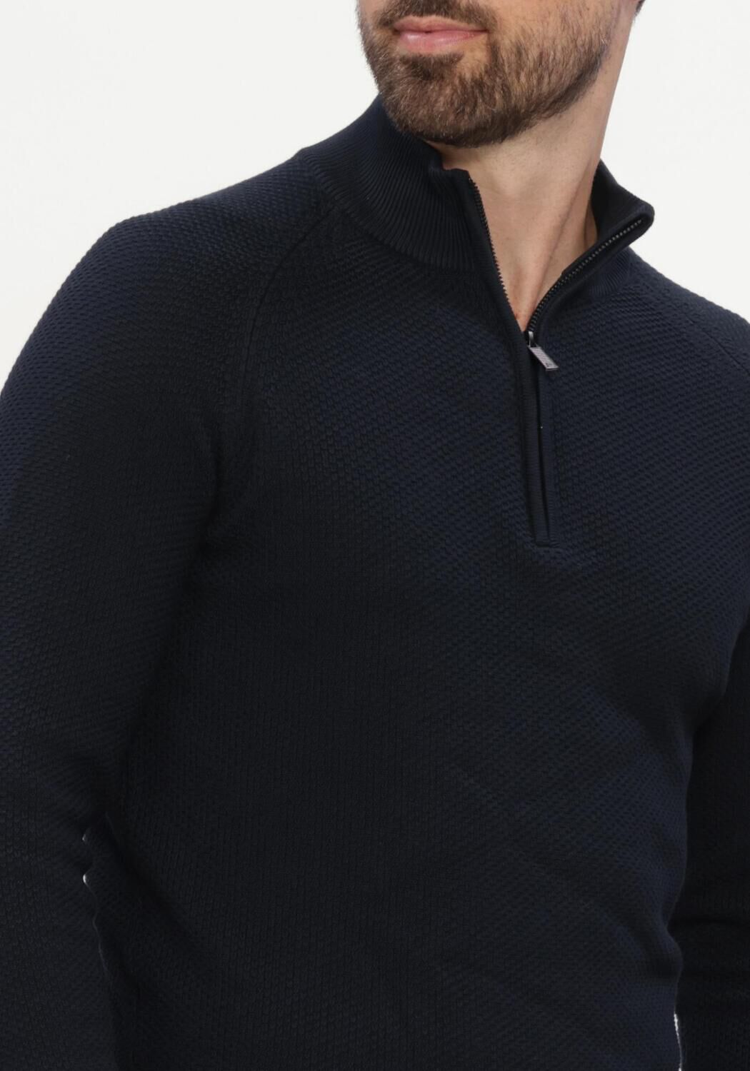 Donkerblauwe GENTILUOMO Trui TURTLE ZIP LS - large