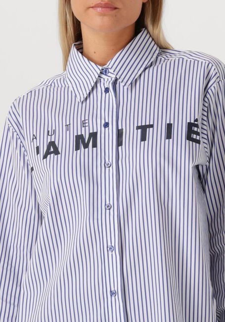 Blauwe HAUTE L'AMITIÉ  STRIPE CHEST LOGO SHIRT - large