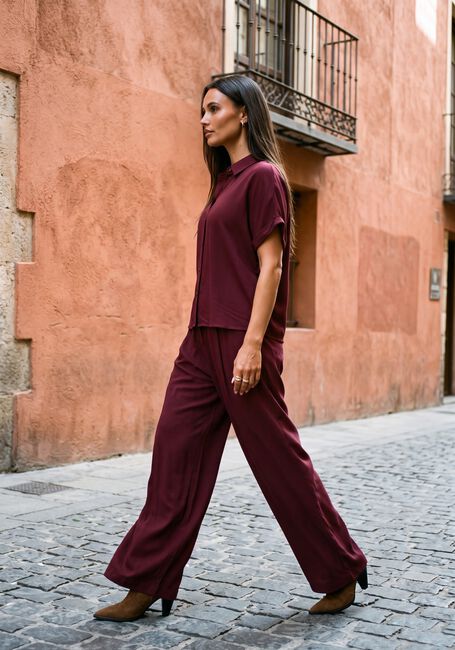 BY-BAR Pantalon large BENJI VISCOSE PANTS Bordeaux - large