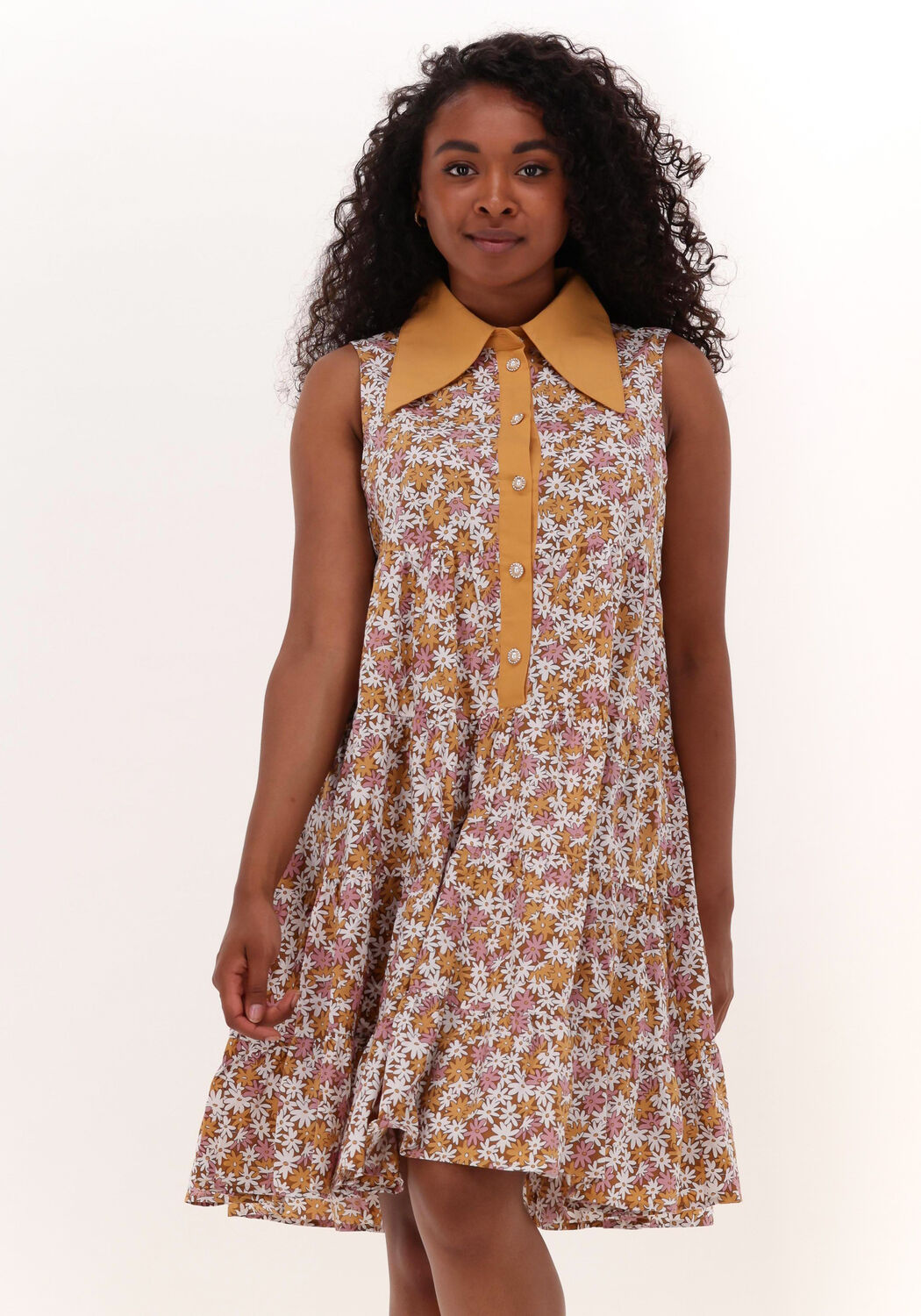 Robe fleurie marron cheap