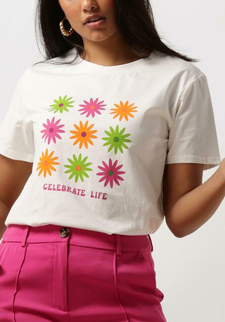 Gebroken wit YDENCE T-shirt T-SHIRT CELEBRATE LIFE - large