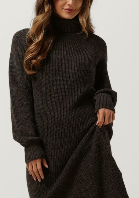Bruine LEVETE ROOM Midi jurk LR-KALIMA 13 DRESS - large