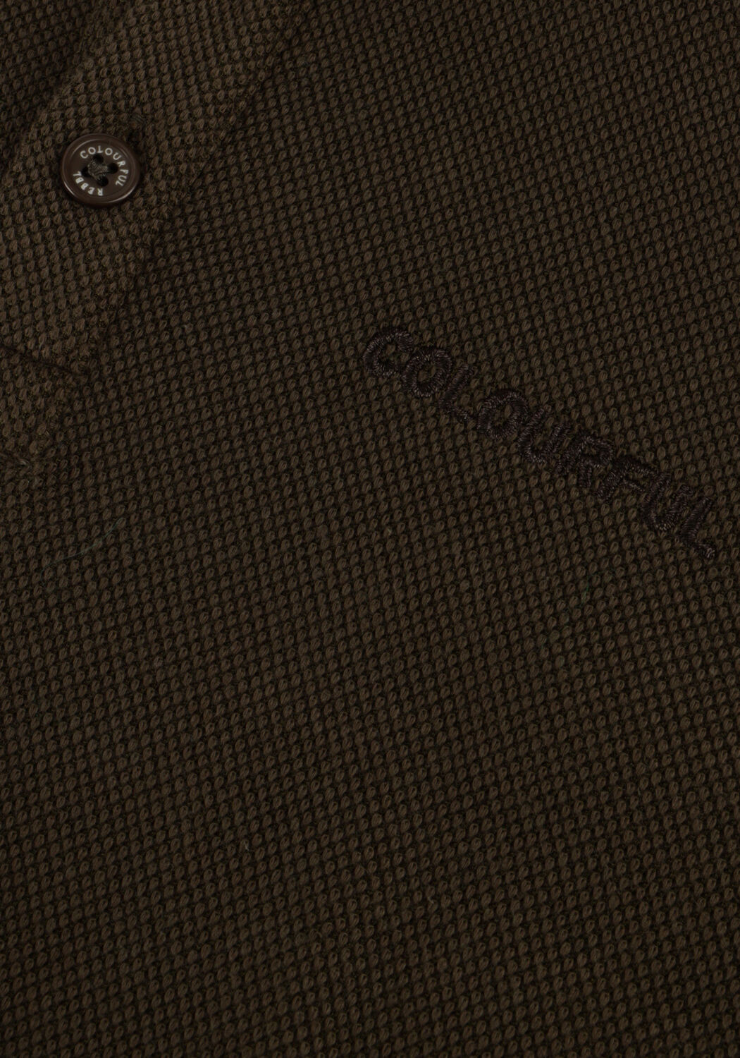 Groene COLOURFUL REBEL Polo UNI STRUCTURE POLO LONGSLEEVE - large