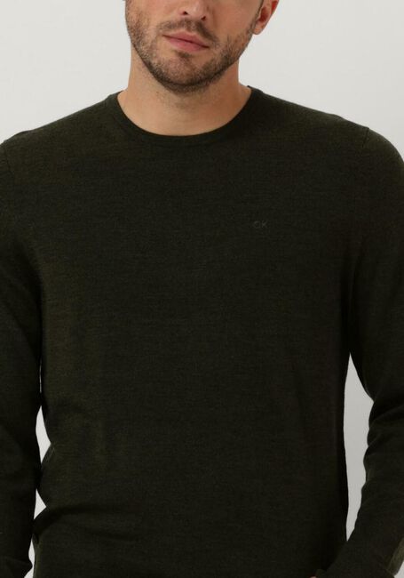 Olijf CALVIN KLEIN Sweater SUPERIOR WOOL CREW NECK SWEATER - large