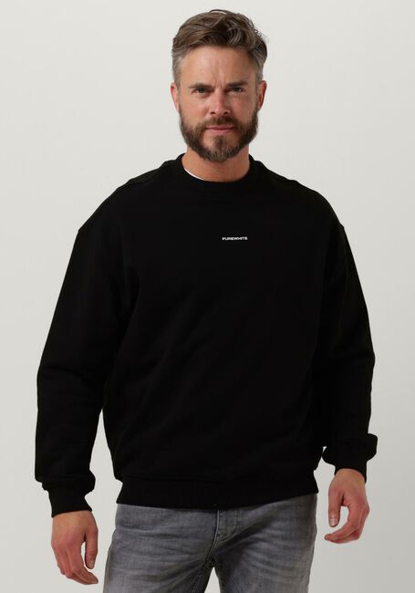 PUREWHITE Pull CREWNECK WITH SMALL LOGO ON CHEST AND BIG BACK PRINT en noir - large