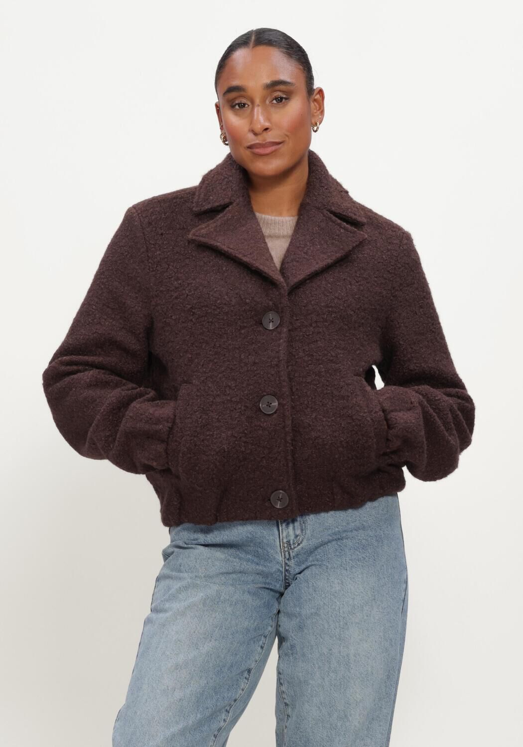 NUKUS Manteau Teddy MADELIN JACKET BOUCLE en marron - large