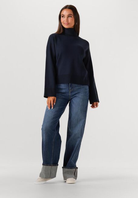 Donkerblauwe SELECTED WOMEN Trui SLFKAMMA LS KNIT ROLL NECK - large