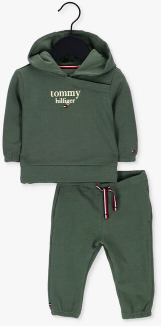 TOMMY HILFIGER  BABY GRAPHIC LOGO HOODED SET Vert foncé - large