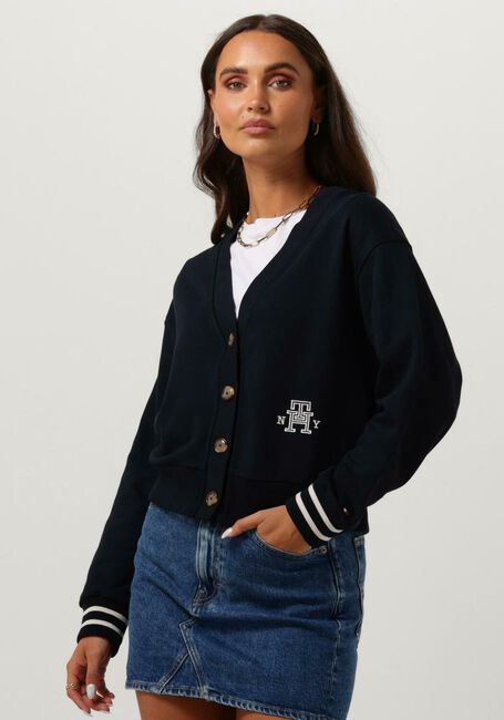 Blauwe TOMMY HILFIGER Vest REG VARSITY IMD NY CARDIGAN - large