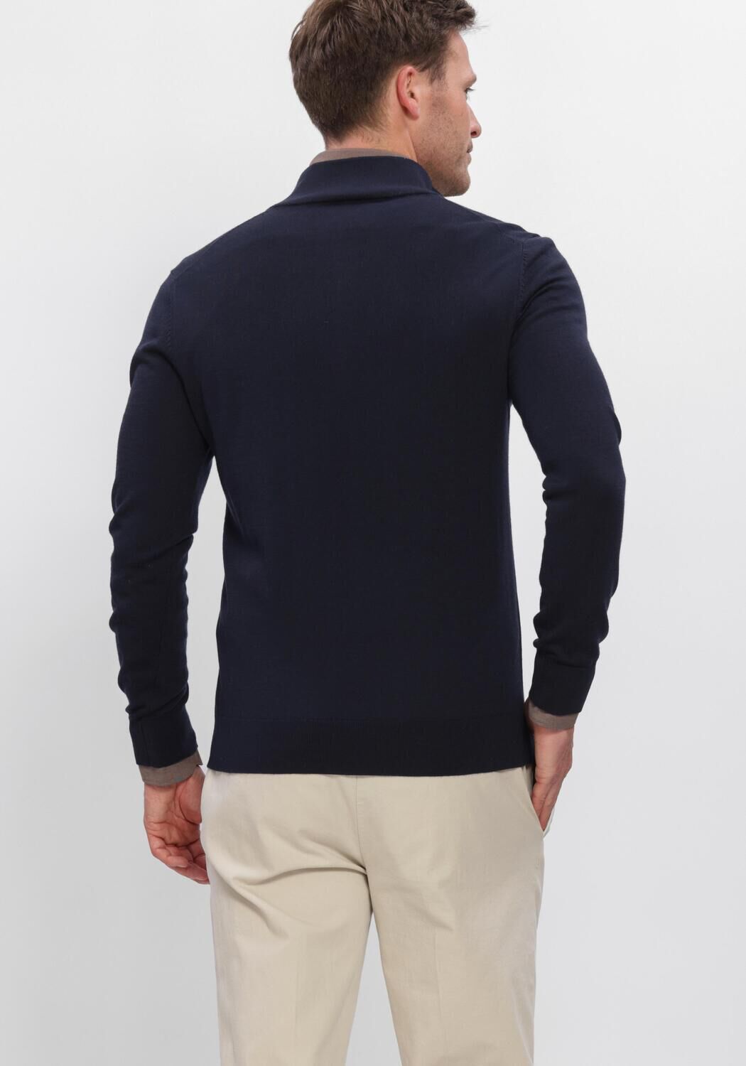 Donkerblauwe PROFUOMO Trui EXTRAFINE MERINO - large
