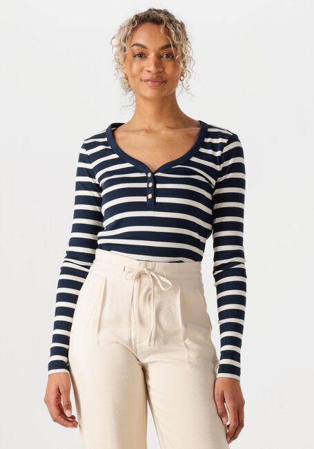 TOMMY HILFIGER Haut SLIM HENLEY GB SCOOP-NK LS Bleu foncé - large