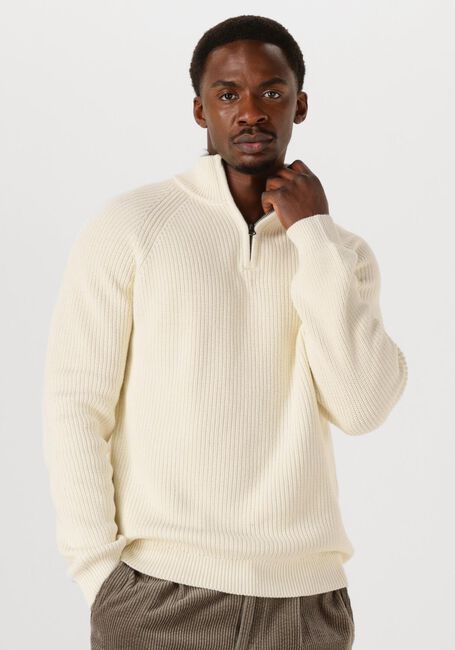 Creme ANERKJENDT Trui AKSUNE PATENT HALF ZIP KNIT - large