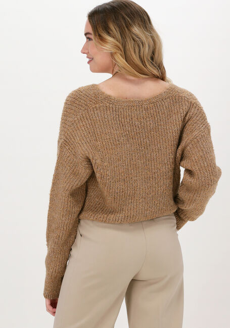 ANOTHER LABEL Gilet ADA CARDIGAN L/S en beige - large