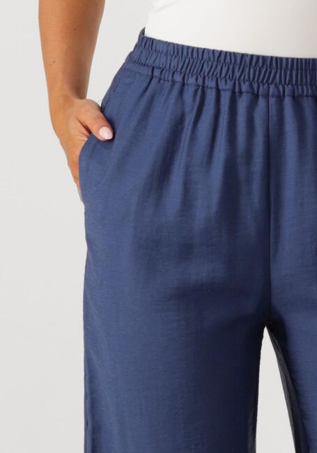 Donkerblauwe MSCH COPENHAGEN Wijde broek MSCHDISA HW PANTS - large