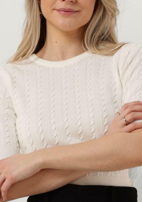 VANILIA Pull CABLE KNITTED TOP Écru - large