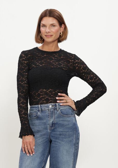 Zwarte NOTRE-V Top NV-HILLECHIEN LACE TOP - large