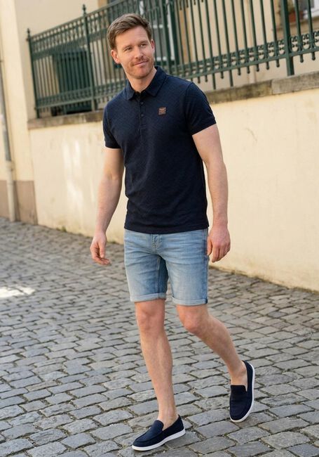 Blauwe PME LEGEND Polo SHORT SLEEVE POLO JACQUARD JERSEY - large