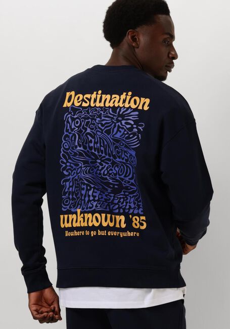 SCOTCH & SODA Pull FRONT BACK ARTWORK SWEATSHIRT Bleu foncé - large