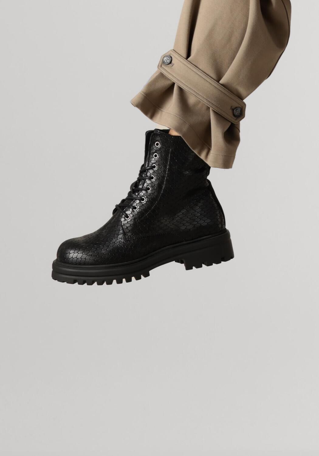 Zwarte FLORIS VAN BOMMEL Enkellaarsjes WONKI 04.21 - large