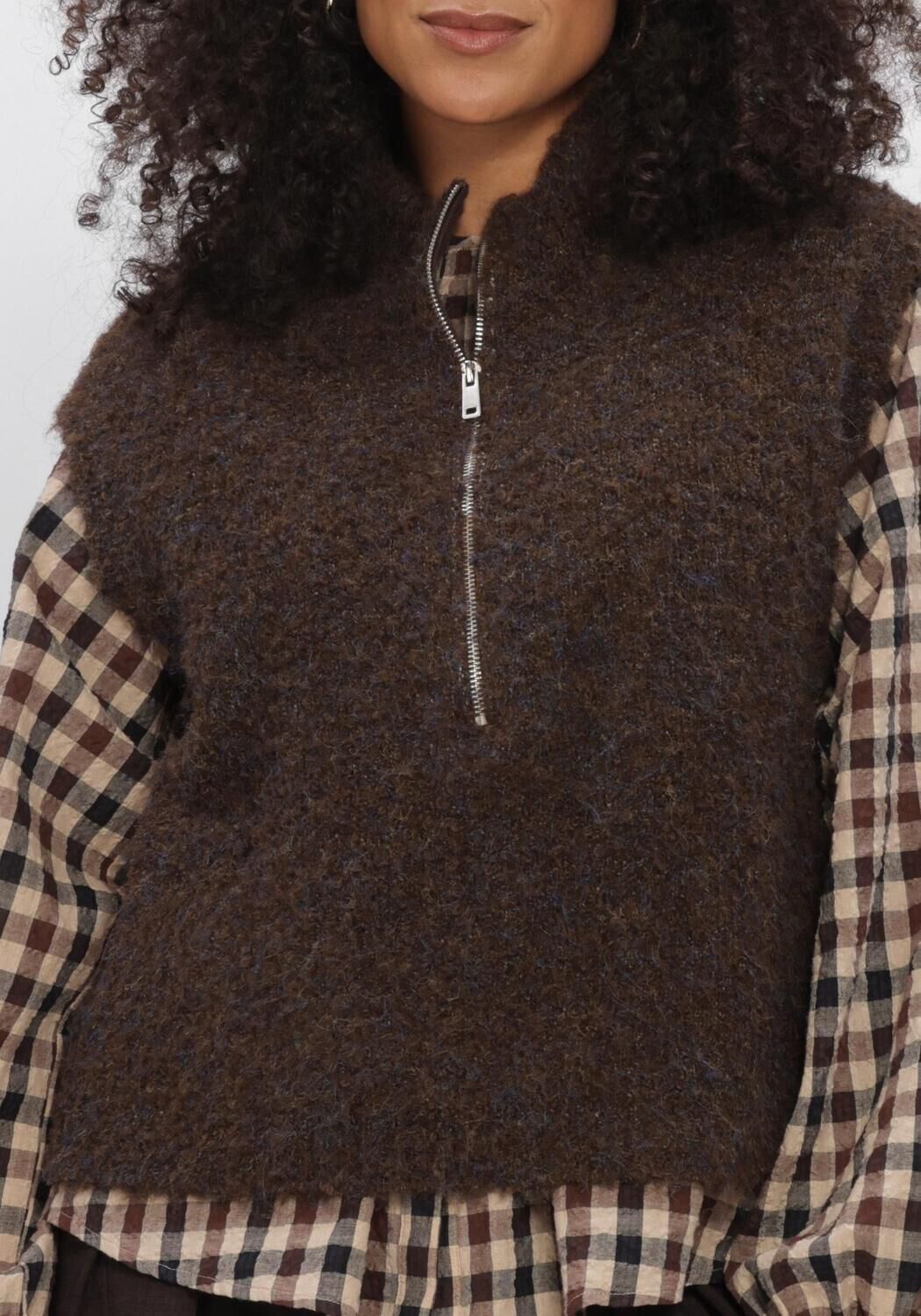AIMEE THE LABEL Gilet LOIRAW6 WAISTCOAT en marron - large