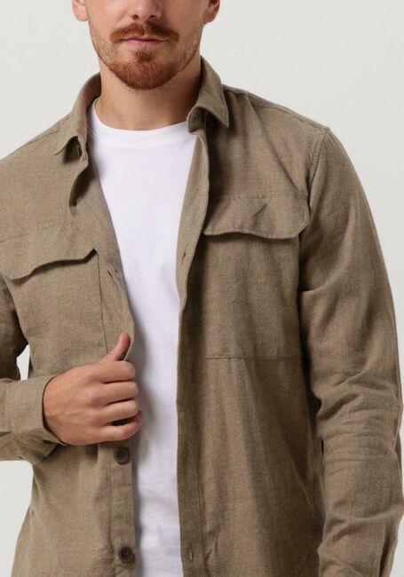 DSTREZZED Chemise décontracté SHIRT MELANGE FLANNEL en taupe - large