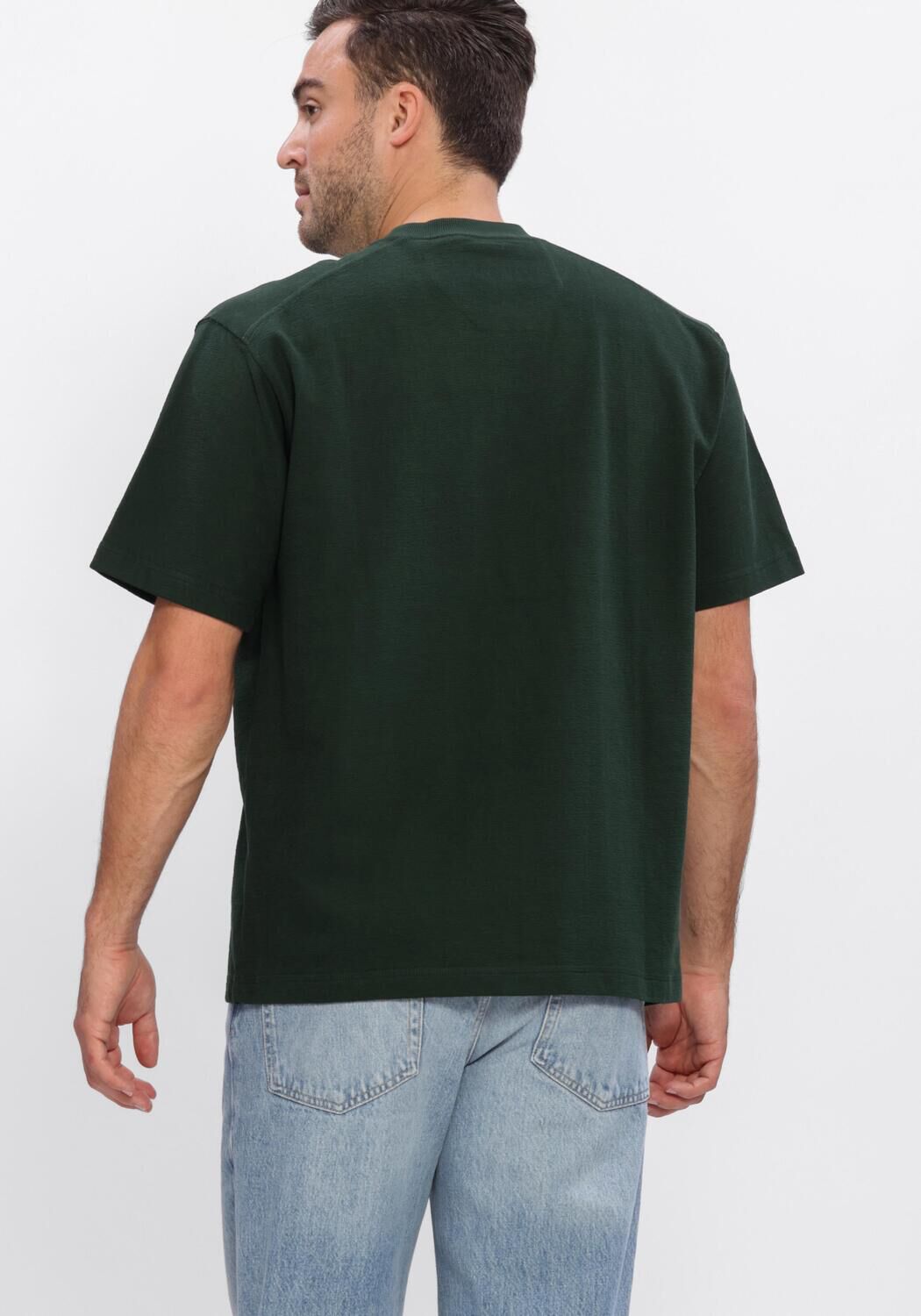 Donkergroene DSTREZZED T-shirt LASSE TEE - large