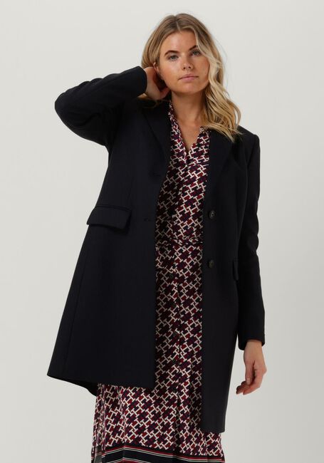 Donkerblauwe TOMMY HILFIGER Mantel WOOL BLEND CLASSIC COAT - large