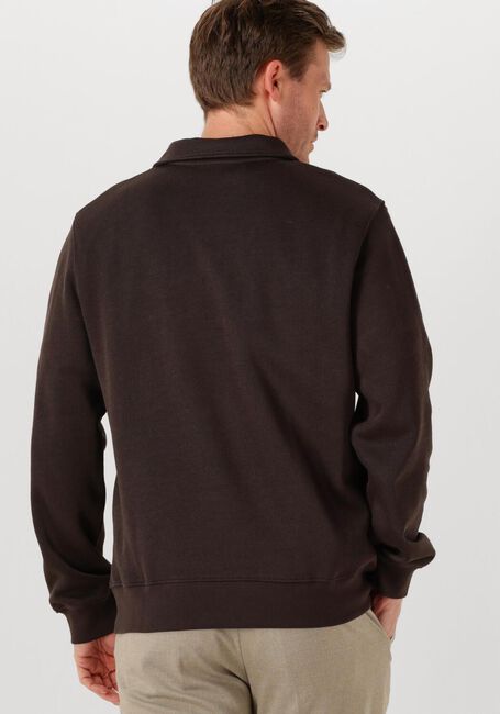 LACOSTE Pull CLASSIC FIT POLO COLLAR RIBBED POLO en marron - large