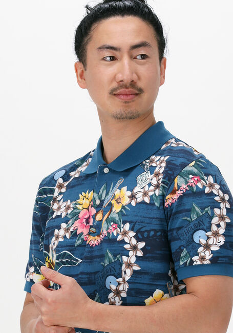 Blauwe SCOTCH & SODA Casual overhemd PRINTED PIQUE POLO IN ORGANIC COTTON - large