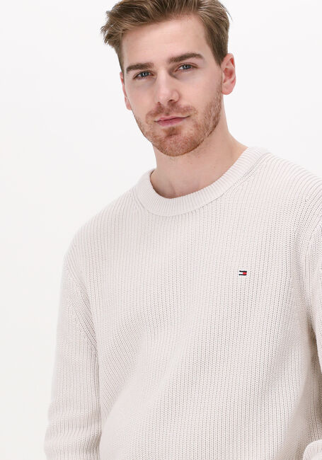 Beige TOMMY HILFIGER Trui RIB TEXTURE CREW NECK - large