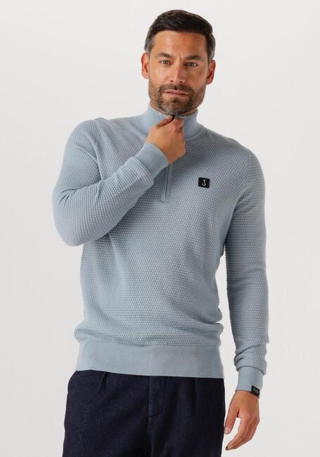 BUTCHER OF BLUE Pull STRUCTURE HALFZIP Bleu clair - large