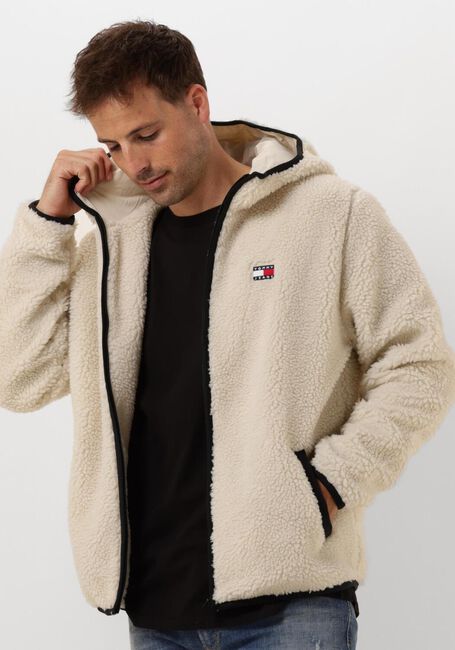 TOMMY JEANS Gilet TJM REG BADGE TEDDY en beige - large