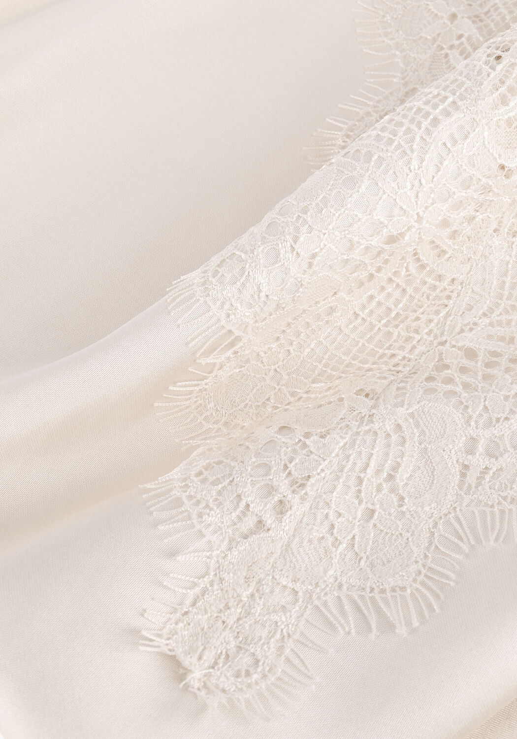 Beige SUMMUM Top SINGLET LACE SILKY SATIN - large