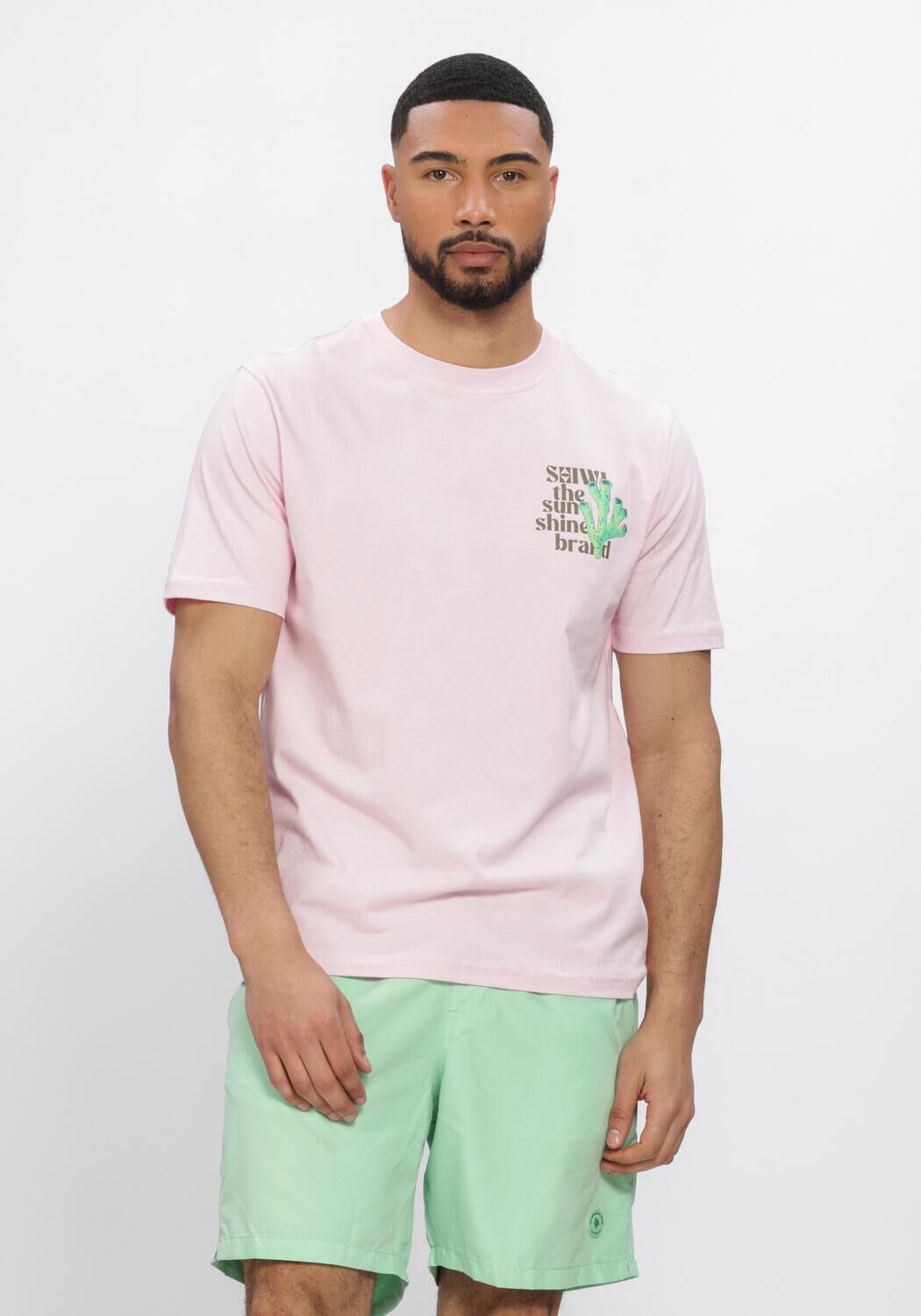 Roze SHIWI Polo / T-shirt LIAM REGULAR FIT PAINTED CORAL T-SHIRT - large