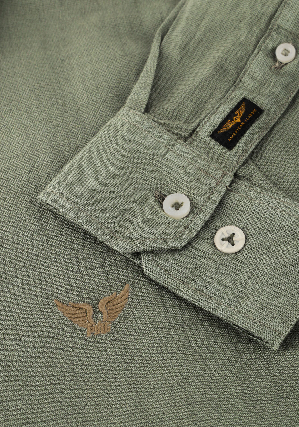 PME LEGEND Chemise d&eacute;contract&eacute; SKYNIGHT CTN LINEN OWEN GD en vert - large