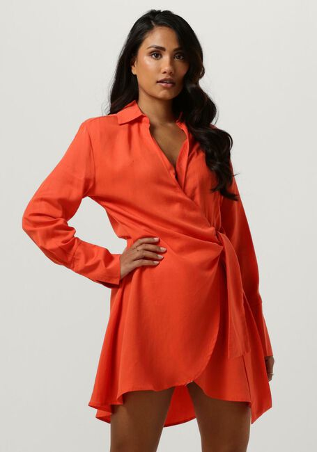Oranje COLOURFUL REBEL Mini jurk HETTE UNI WRAP MINI DRESS - large