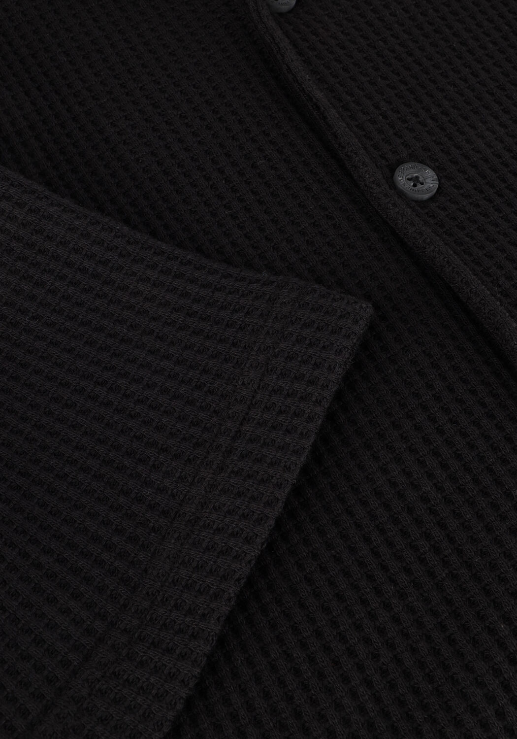 Zwarte SHIWI Casual overhemd MEN DEAN WAFFLE STRUCTURE SHORTSLEEVE - large